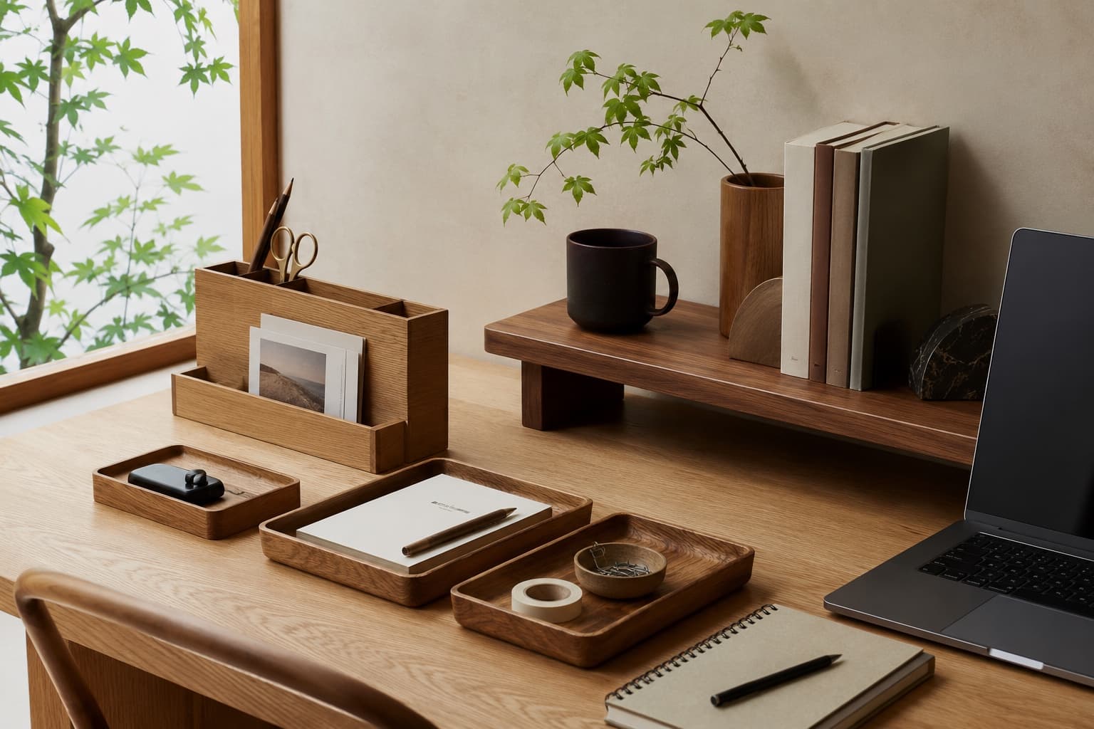 Warm Desk Wood Kit shown in a natural home setting
